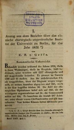 Journal der Chirurgie und Augenheilkunde. 18. 1832