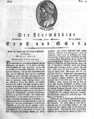 Nro. 9, Sonnabend, den 12. Januar 1805