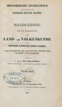Deel 2: Handleiding bij de beoefening der land- en volkenkunde van Nederlandsch-Oost Indie