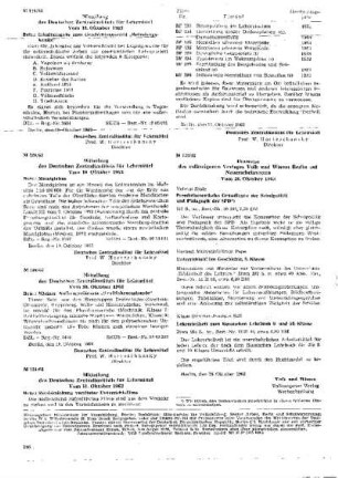 Mitteilung des Deutschen Zentralinstituts für Lehrmittel : 128/63 vom 10. Oktober 1963 ; [Mitteilungen]