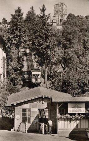 Postkartenalbum mit Motiven von Durlach. "Karlsruhe-Durlach. Turmbergbahn; Café - Restaurant Schützenhaus"