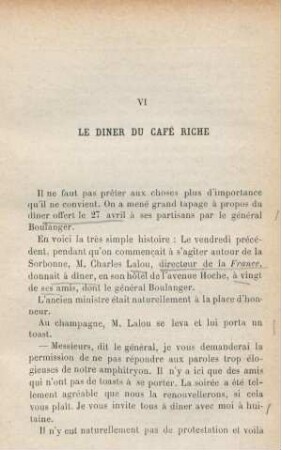 VI. Le diner du café Riche