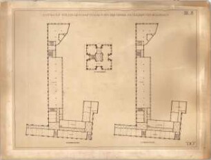 Billing, Hermann; Dresden (Sachsen); Geschäftshaus Dresdner Anzeiger - Grundriss 4. OG; Grundriss 5. OG; Grundriss Turmgeschoss