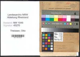 Entnazifizierung Otto Theissen , geb. 11.05.1906 (Vertreter)