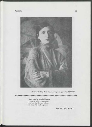 Laura Rodrig - Retrato y Autógrafa para "Amauta"