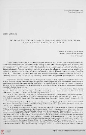 24: 'Sąd Salomona, Legenda o zmarłym królu' i 'Historia Tuzji' : trzy obrazy Alvise Donatiego z początku XVI wieku