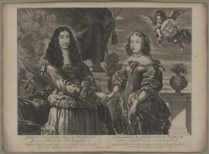 Doppelbildnis des Carolus II., König von England und seiner Frau Catharina