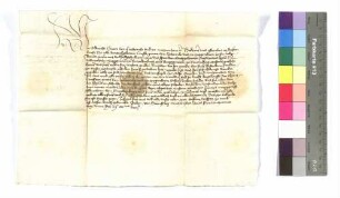 Graf Albrecht von Hohenlohe an Graf Kraft von Hohenlohe: Schuld gegen Markgraf Johann zu Brandenburg.