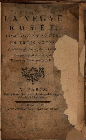 La veuve rusée : Comédie en prose, en 3 actes