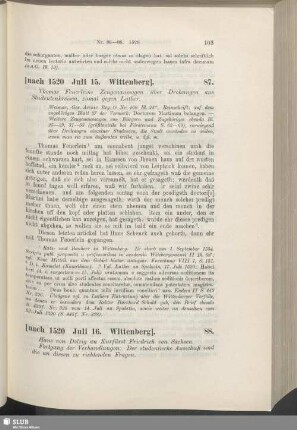 87. [nach 1520, Juli 15. Wittenberg]