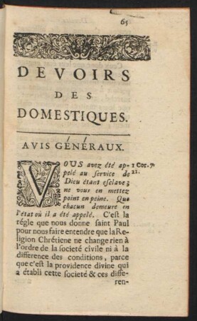 De Voirs Des Domestiques.