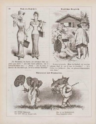 "Auch ein Nachtheil" "Drastischer Vergleich" "Rhinoceros und Elephantine"