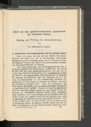Arbeit aus dem agrikultur-chemischen Laboratorium der Universität Göttingen.