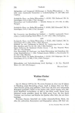 Walther Fischer, Mineraloge