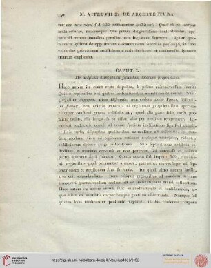 Caput I: De aedificiis disponenis secundum locorum proprietates