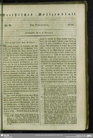 Artistisches Notizenblatt