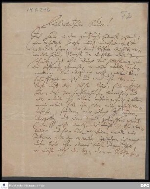Brief von Johann Hieronymus Wiegleb an August Hermann Francke.