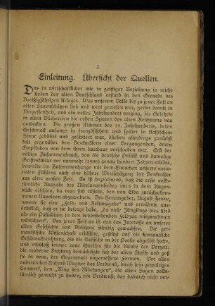 I. Einleitung. Übersicht der Quellen.