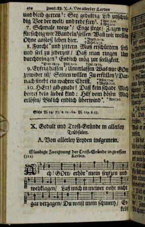 X. Gedult und Trost-Gründe in allerley Trübsalen