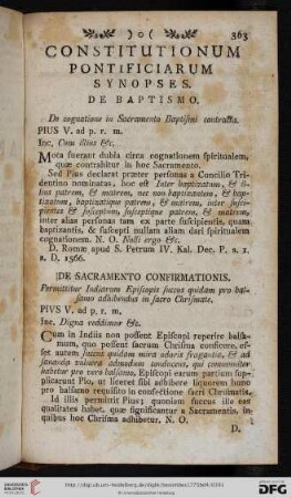 Constitutionum pontificarum Synopses
