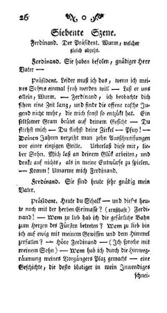 Siebente Szene. Ferdinand. Der Präsident. Wurm, welcher gleich abgeht