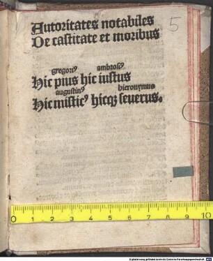 Autoritates notabiles de castitate et moribus