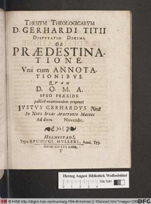 De Praedestinatione