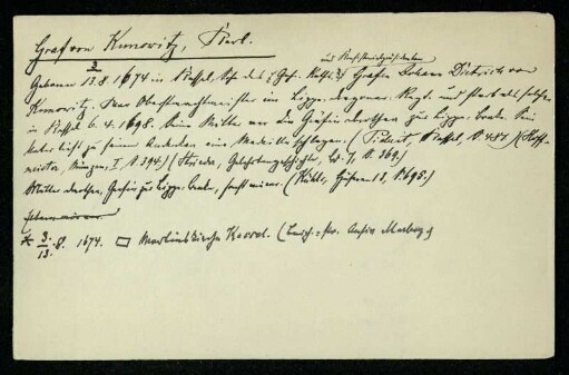 16: Kunowitz, Karl Graf von - Lohrey, Fr. Henrich (Woringer-Kartei)