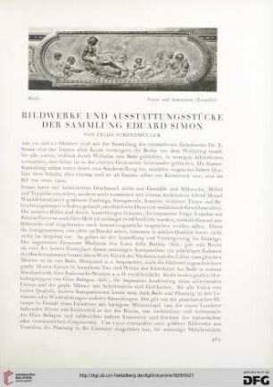 21: Bildwerke und Ausstattungsstücke der Sammlung Eduard Simon