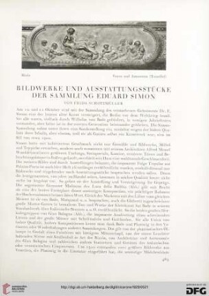 21: Bildwerke und Ausstattungsstücke der Sammlung Eduard Simon