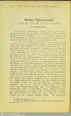 Meißner Ratswirtschaft vom 16. bis 18. Jahrhundert