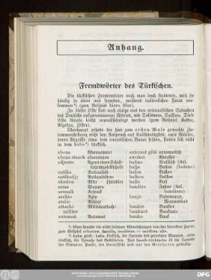 Fremdwörter des Türkischen.