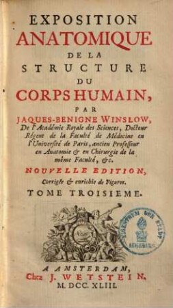 Exposition anatomique de la structure du corps humain, 3