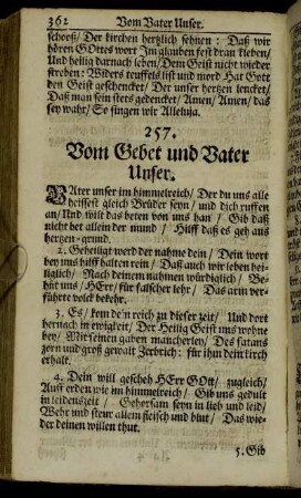 Vom Gebet und Vater Unser.
