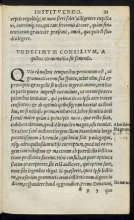 Undecimum Consilium ...