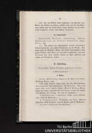 II. Abtheilung. Gewächse, deren Früchte gegessen werden.