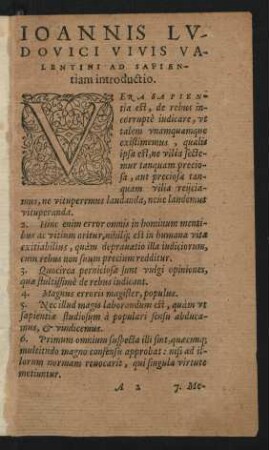 Ioannis Ludovici Vivis Valentini Ad Sapientiam introductio.