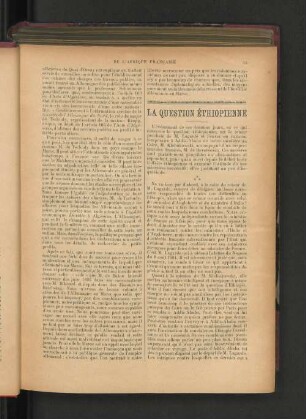 La Question Éthiopienne.