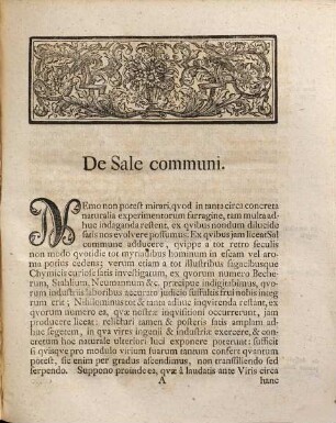 D. Johannis Henrici Pott ... Observationum Et Animadversionum Chymicarum ... Collectio ..., 1. Praecipue Circa Sal Commune, Acidum Salis Vinosum Et Wismuthum Versantium