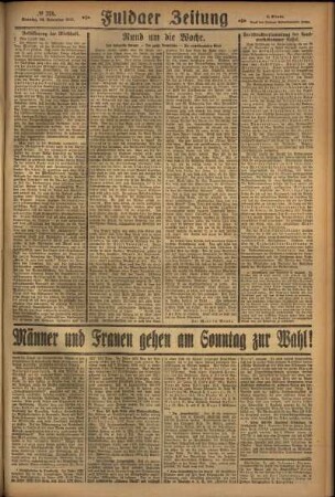 Zweite Ausgabe vom Sonntag, den 29. November 1925.