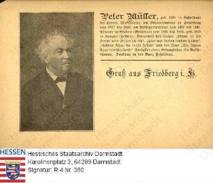 Müller, Peter (1791-1877) / Porträt, Brustbild, mit Kurzbiografie