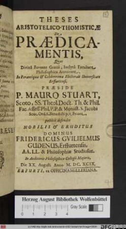 Theses Aristotelico-Thomisticae De Praedicamentis