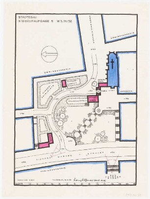 Städtebau, Stegreifaufgabe 5 Wintersemester 1931/32: Lageplan 1:500