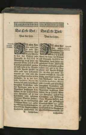 Das Erste Theil/ Von der Lehre.