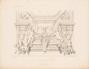 Decke in der Gallerie d´Apollon im Louvre, Paris: Ansicht Detail (aus: Architektonisches Skizzenbuch, H. 103/3, 1870)