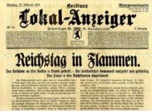 "Berliner Lokal-Anzeiger" zum Reichstagsbrand