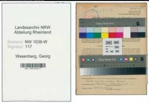 Entnazifizierung Georg Wesenberg , geb. 21.01.1900 (Angestellter)