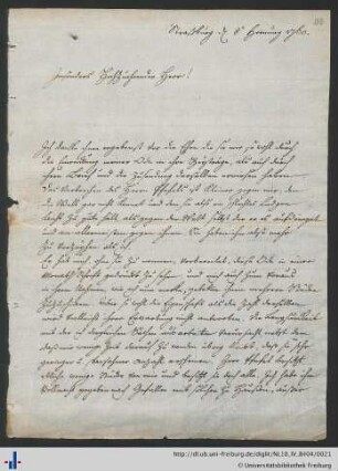 Brief vom 08.02.1760.