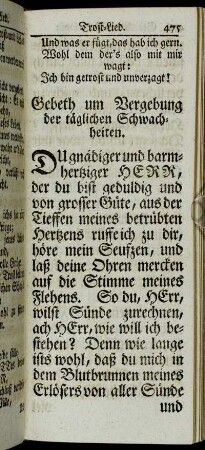 Gebeth um Vergebung der täglichen Schwachheiten