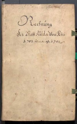 IX A 1 - Alte Stadtrechnungen (1703 - 1704)